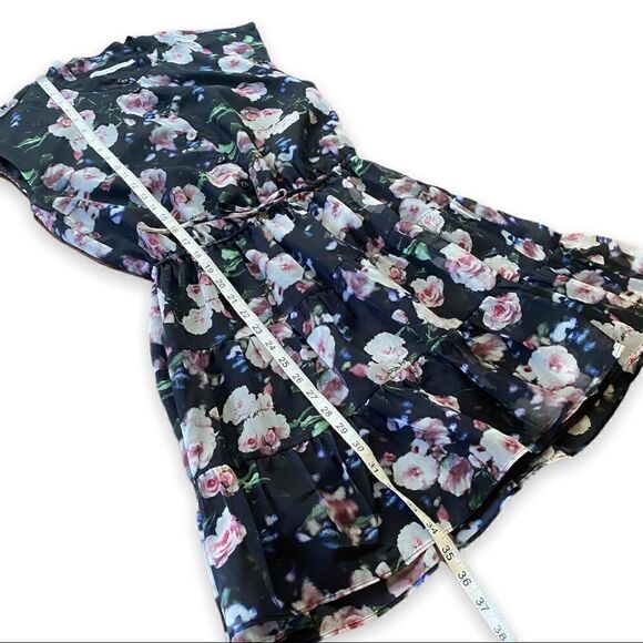 REBECCA Minkoff Ollie Black Floral Mini Dress | Size Small - Picture 11 of 16